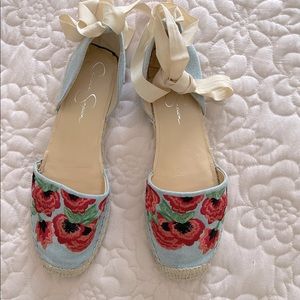 Jessica Simpson Lace Up  Denim Espadrilles